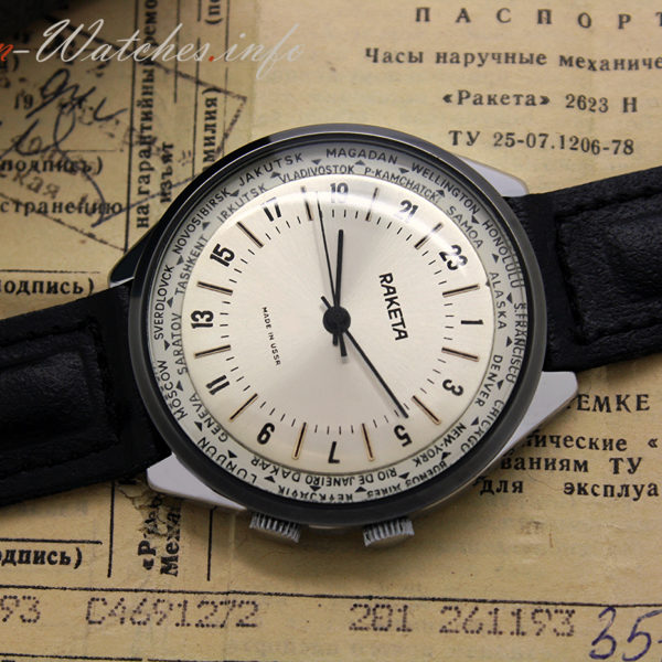 Soviet 24-Hour Watch Raketa 2623.H World Time NOS 1993 | All Russian ...