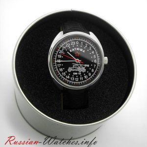 Russian 24-hour mechanical watch KATYUSHA (black)