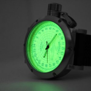 Russian 24-hour watch – Submarine Akula Typhoon – Yellow Luminous – 45 mm